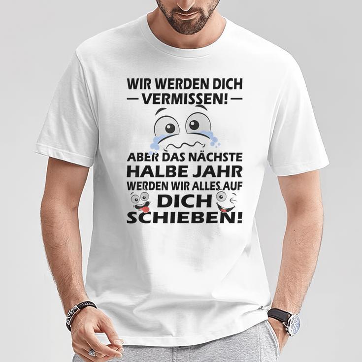 Zum Farewell Glückwunsch Zu Deiner Flucht Employee Gray S T-Shirt Lustige Geschenke