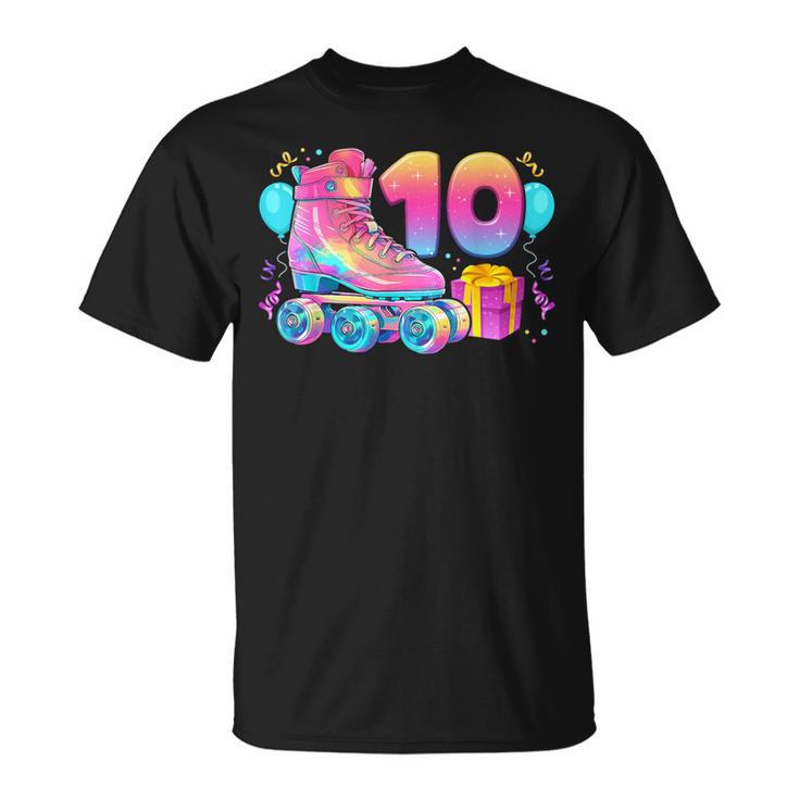 10º Cumpleaños Niña 10 Años Patines Número 10 Camiseta unisex