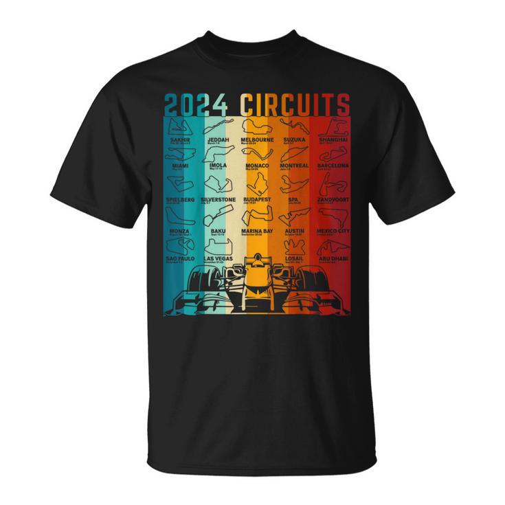 2024 Schedule Formula Racing Formula Car Retrointage T-Shirt