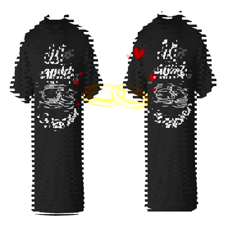 31 Year Ago Just Married Wedding Anniversary Ring Matching T-Shirt