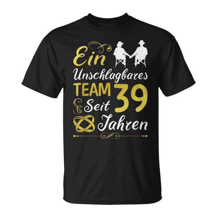 39 Jahreerheiratet 39 Hochzeitstag Sonnenhochzeit T-Shirt