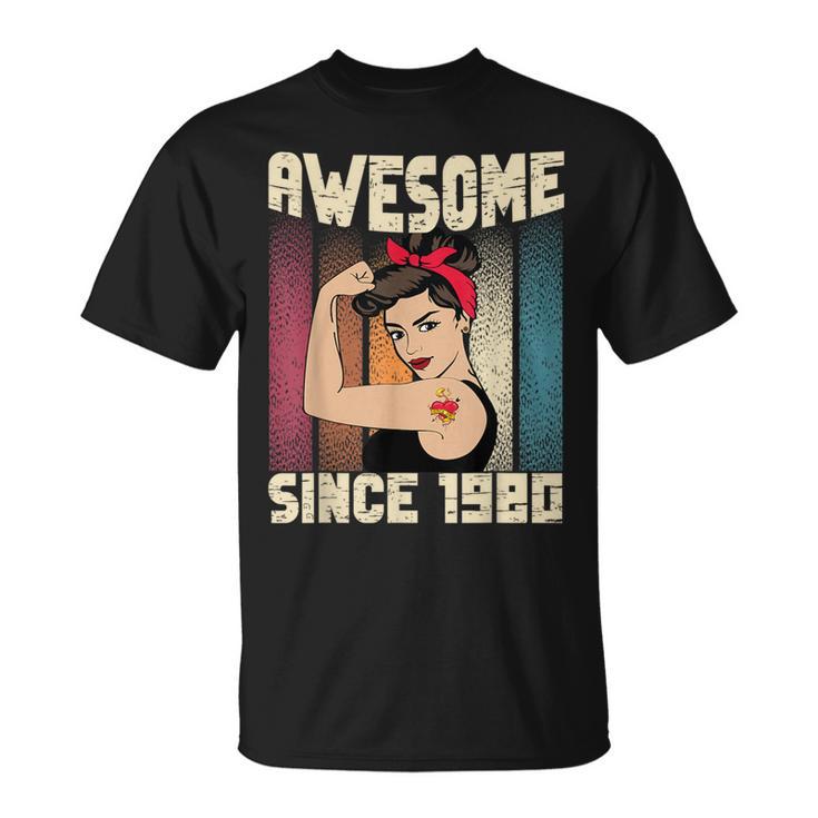 42 Jahre Alt Awesome Seit 1980 42Th Birthday Women's T-Shirt