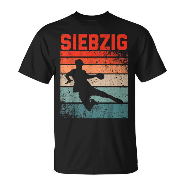 70 Geburtstag Retro Handball Fan Spieler 70 Jahre Mann T-Shirt