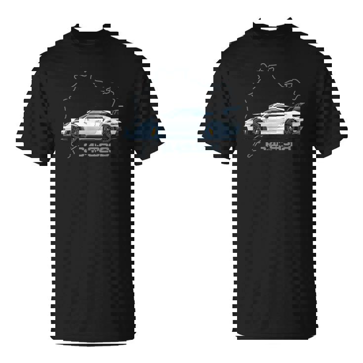 992 Gt3 Rs Silueta Clásico Coche Retrointage 911 Gt3 Rs Camiseta unisex