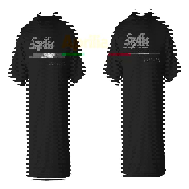 Aprilia Ciudad Italiana Retro Bandera Italia Camiseta unisex