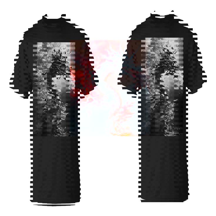 Art Sur Le Thème Du Dragon Japonais Mignon T-Shirt