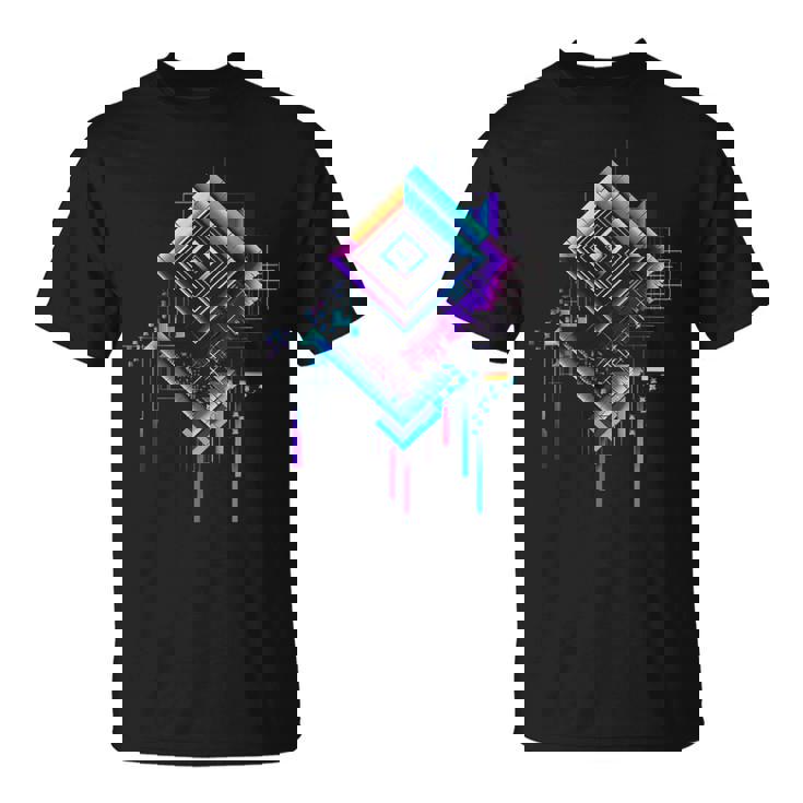 Arte Gráfico Abstracto Polígono Arquitectura Motivo Camiseta unisex