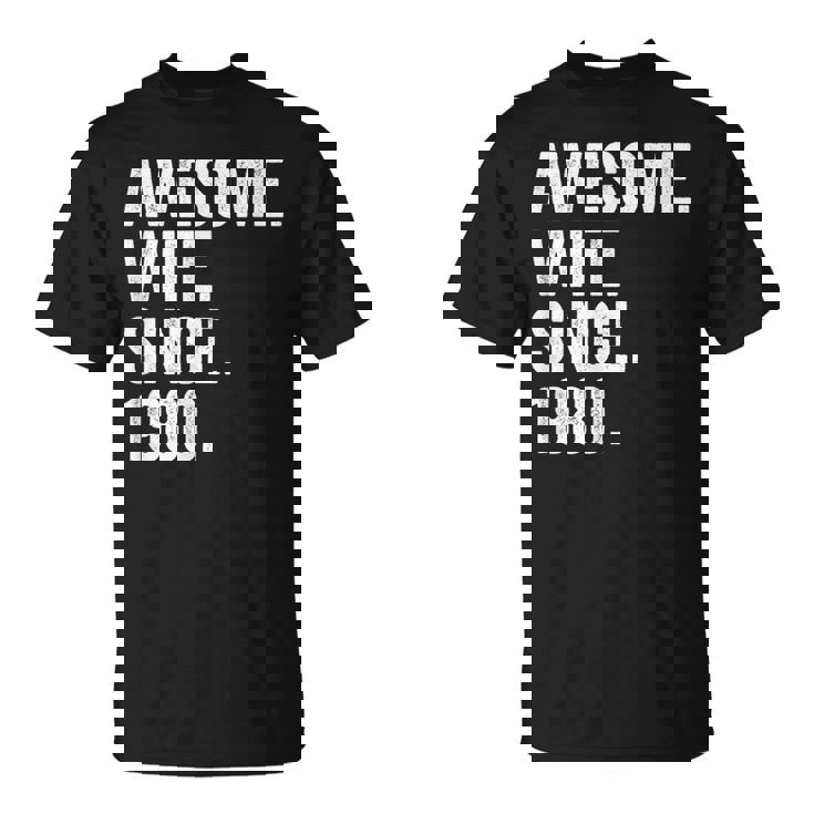 Awesome Wife Since 1980 44 Aniversario De Boda 44 Años Camiseta unisex
