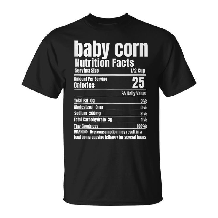 Baby Corn Nutrition Facts Thanksgiving Christmas Food Tank Top T-Shirt