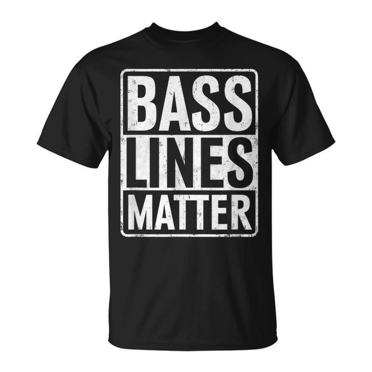 Bass Lines Matte Bass Guitar Bassist Edm Music Fan T-Shirt