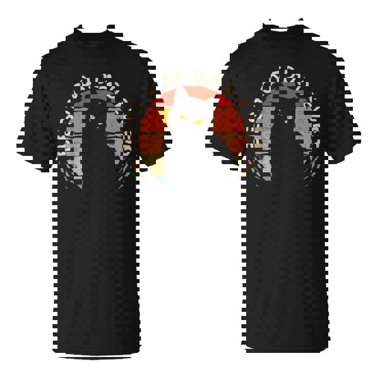 Best Cat Dad Ever Cute Kitten Fatherintage Cat Owner Camiseta unisex