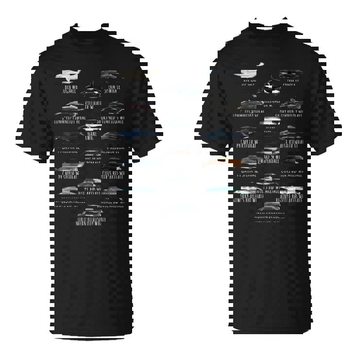 Biología De Especies De Ballenas Diferentes Tipos De Ballenas Camiseta unisex
