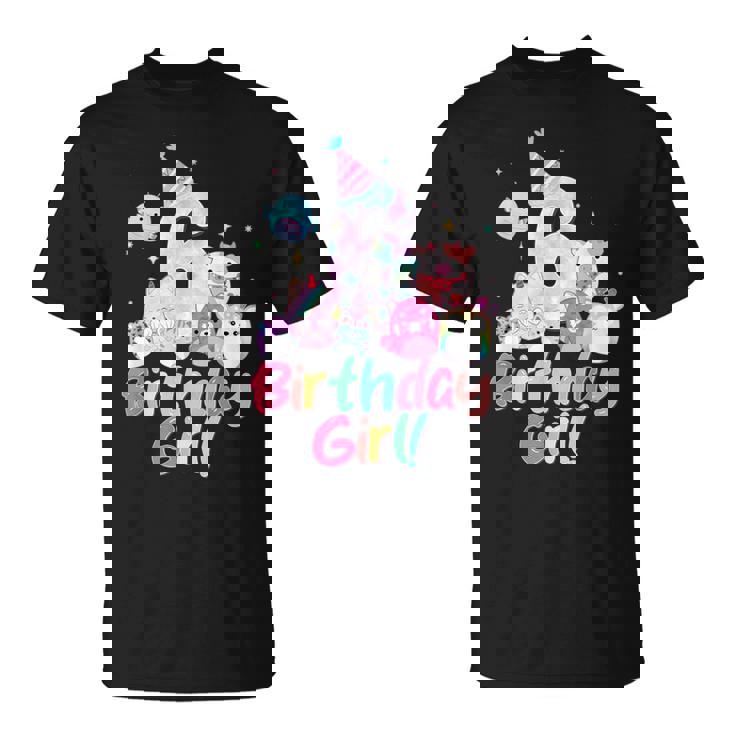 Birthday Girl 6Th Birthday Squish Squad Mallow Girls T-Shirt