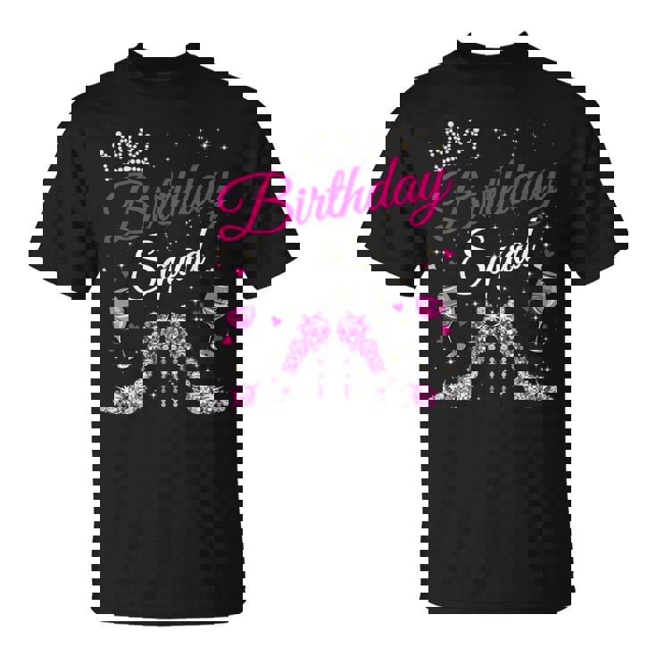 Birthday Squad Diva Squad Crown Hearts High Heel Girls T-Shirt