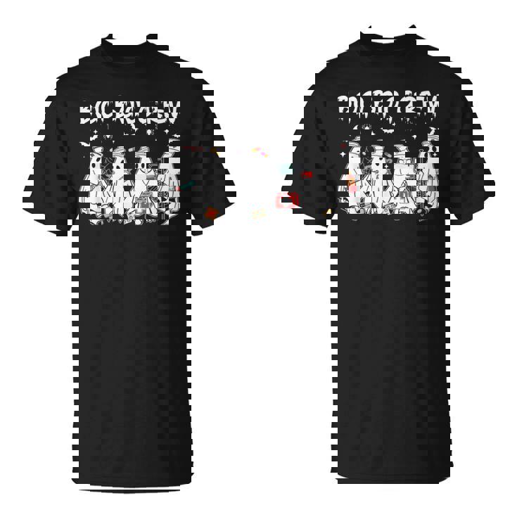 Boo Boo Crew Cute Ghost Nurses Halloween Scrub Top T-Shirt