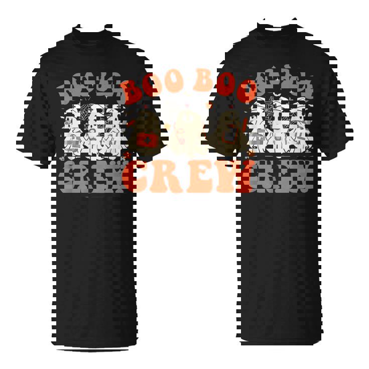 Boo Boo Crew Nurse Ghost Scrub Top Nursing Halloween Costume T-Shirt