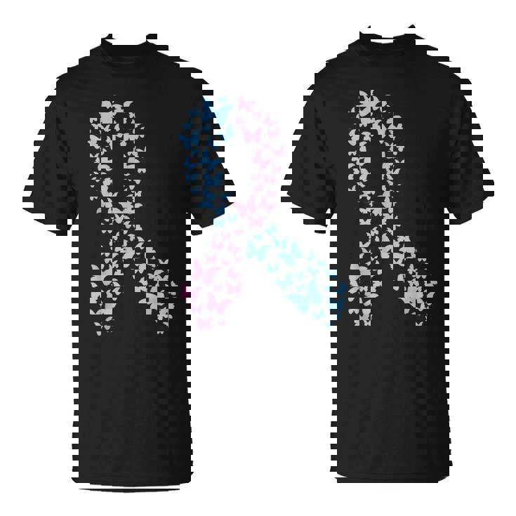 Butterfly Ribbon Pregnancy And Infant Loss Awareness Month T-Shirt