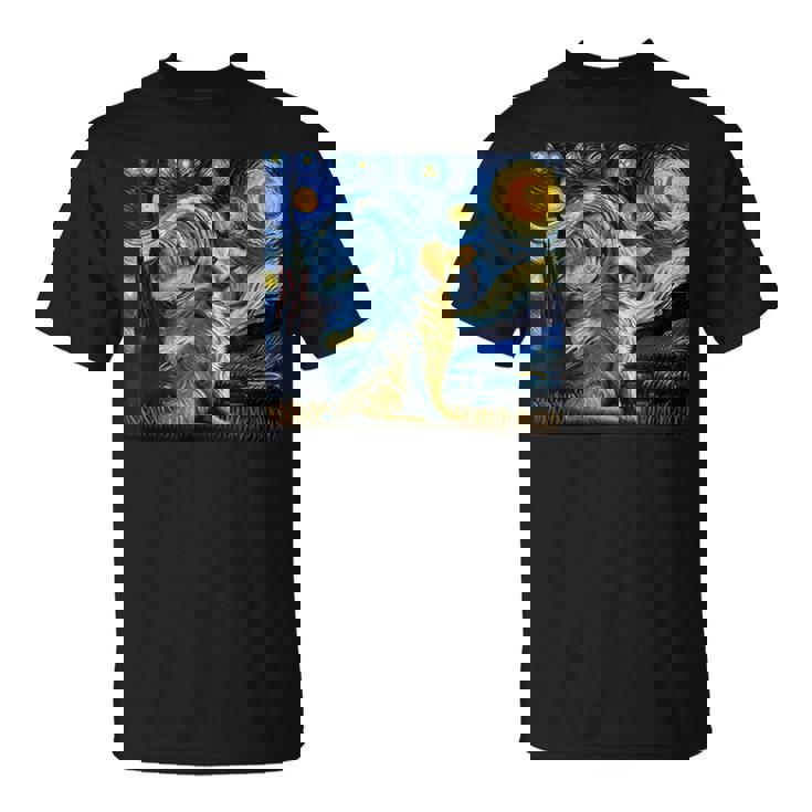 Camicia Per Amante Dei Cani Golden Retriever Carina Notte Stellata Artistica Maglietta