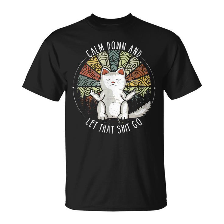 Cat Middle Finger Retro Slogan T-Shirt