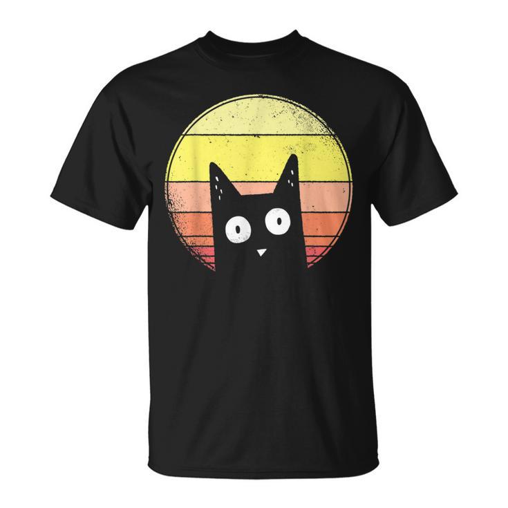 Cat Sunset Sunset Cat Retrointage T-Shirt