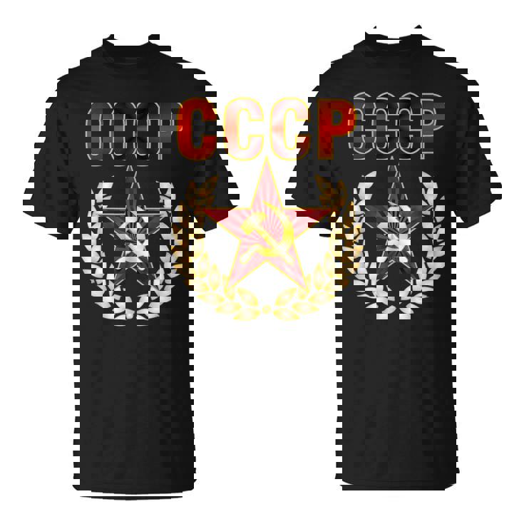 Cccp Con Martillo Y Hoz De La Estrella De La Propaganda Comunista Camiseta unisex