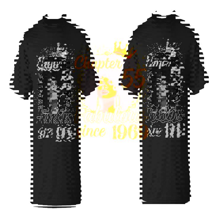 Chapter 55 Fabulous Since 1969 55Th Birthday Melanin T-Shirt