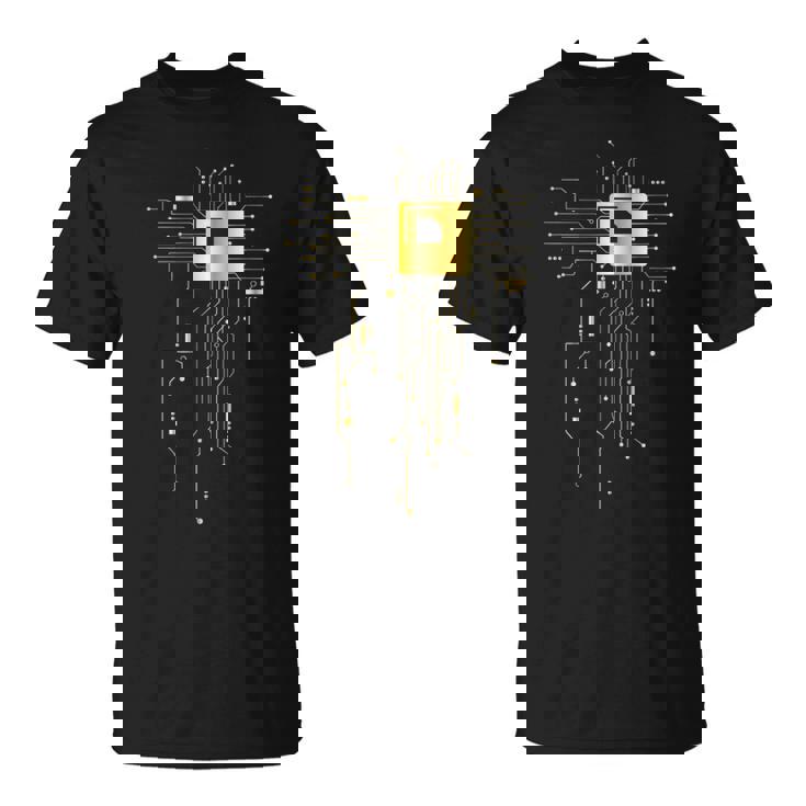 Circuito De La Computadora Cpu Core Chip Electronics Camiseta unisex