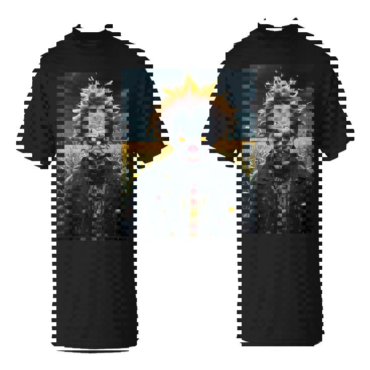 Clown Maléfique Un Champ De Maïs Monstre Sombre Horreur Effrayant Effrayant T-Shirt