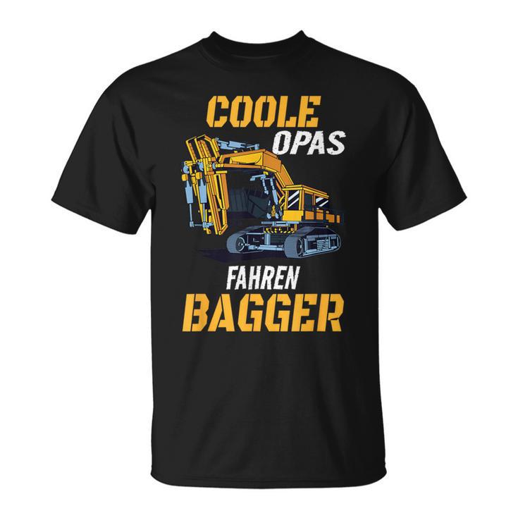 Coole Opas Fahren Bagger Digger Driver Grandpa T-Shirt