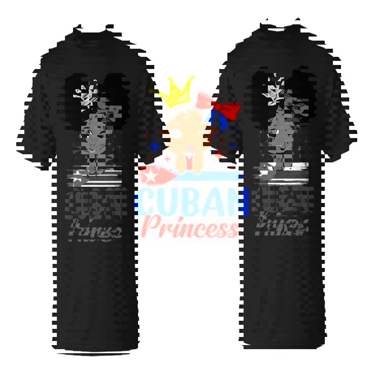 Cuban Princess Cuba Girl Melanin Cute Cuban Flag T-Shirt
