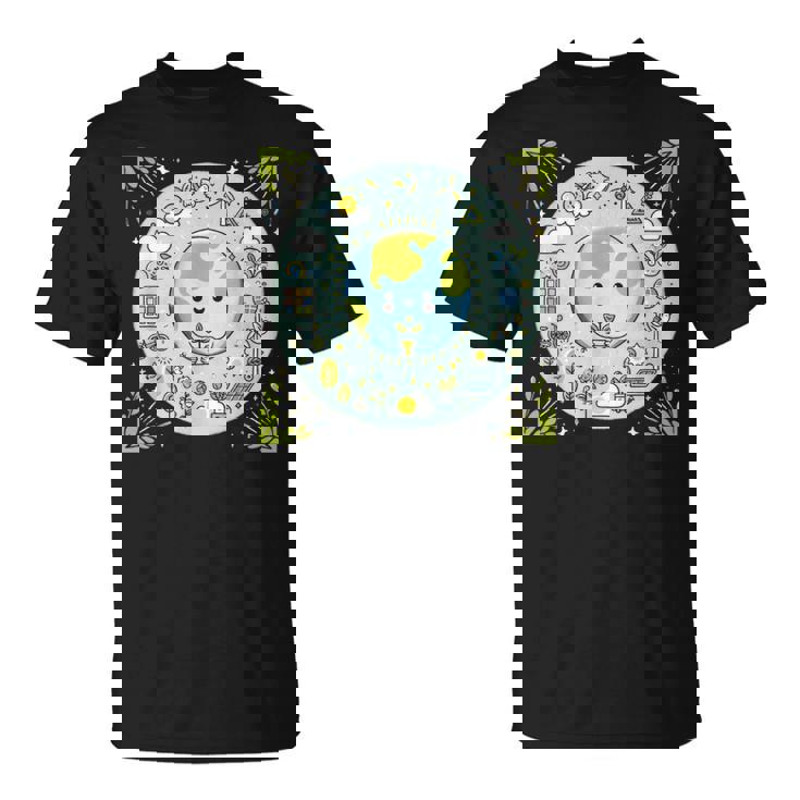 Cute Earth Holding Sapling Eco-Friendly Art T-Shirt