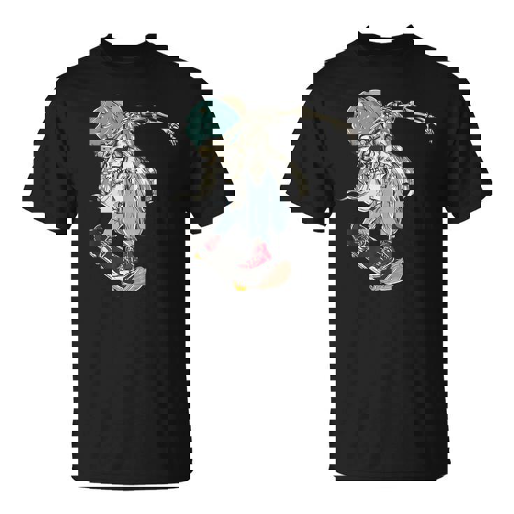 Dabbing Skeleton Skating Skateboard Boy Skate Skateboarder Maglietta