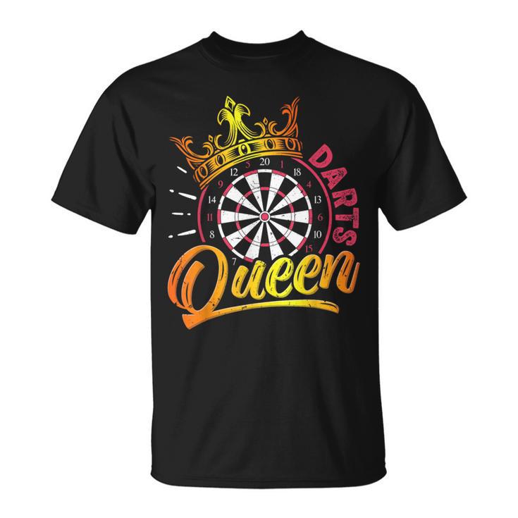 Dart Spielerin Dart Queen Lustiges Dart Spielen Frauen T-Shirt