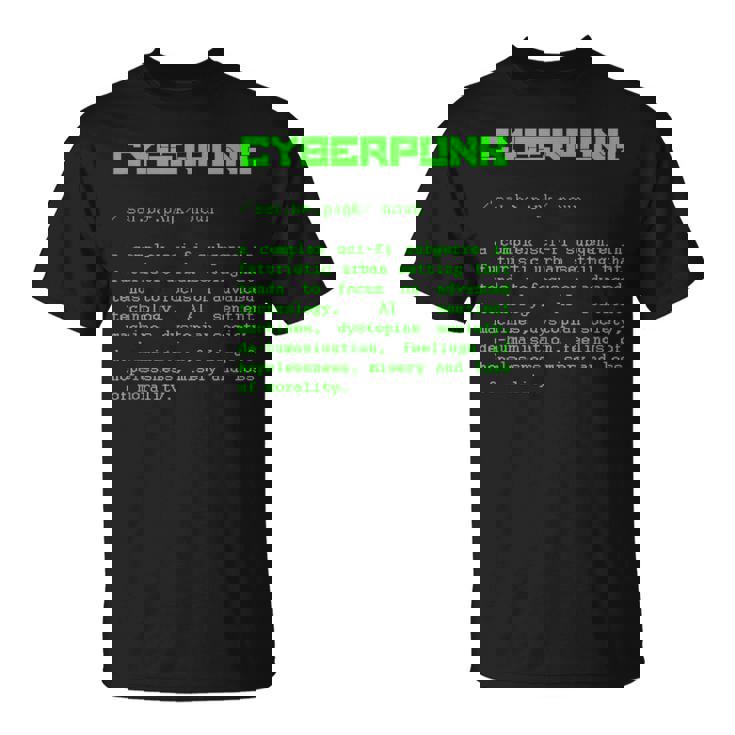 Definizione Di Parole Cyberpunk Maglietta