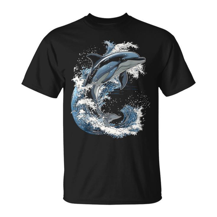 Delphin Tier Motiv Kunstwerk Delfin T-Shirt