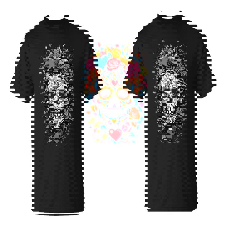 Dia De Los Muertos Crâne En Sucre Motif Jour Des Morts T-Shirt