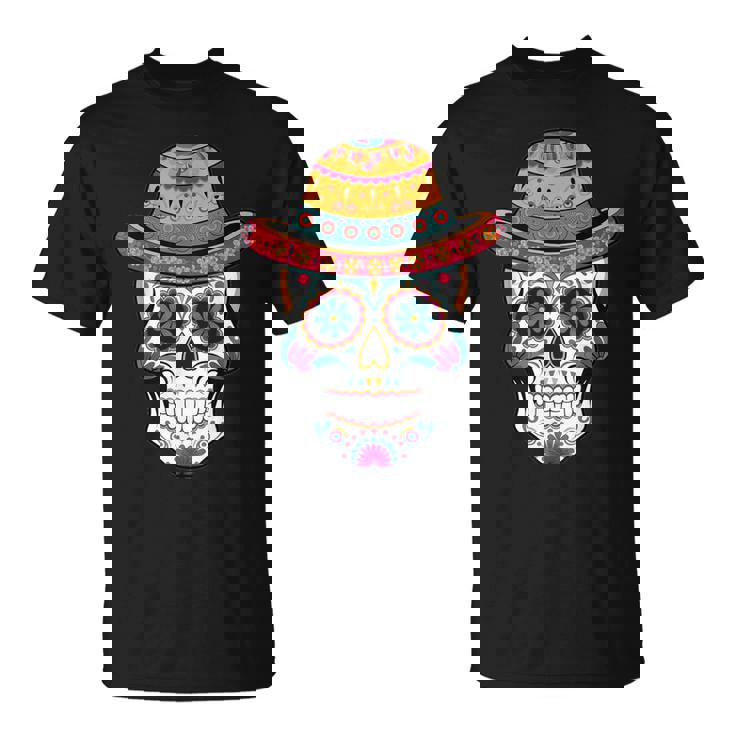Dia De Los Muertos Sugar Skull Hat T-Shirt