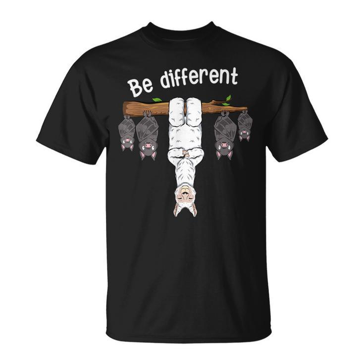 Be Different Alpaca Lama And Bats T-Shirt