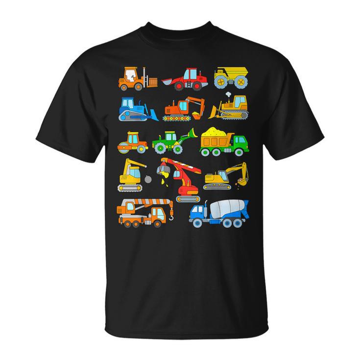 Digger Boy Fahrzeuge Baustelle Kinder T-Shirt