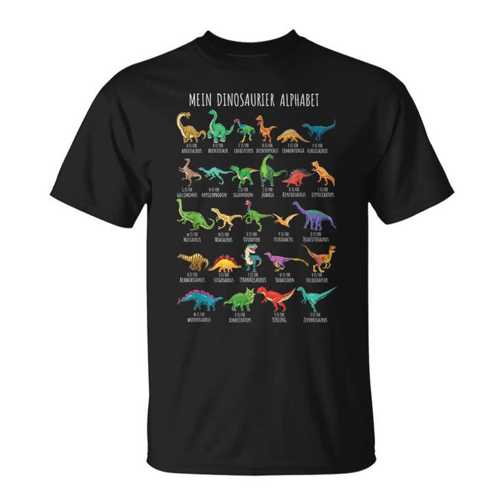 Dinosaur Types Alphabet A-Z Dino Abc T-Rex T-Shirt