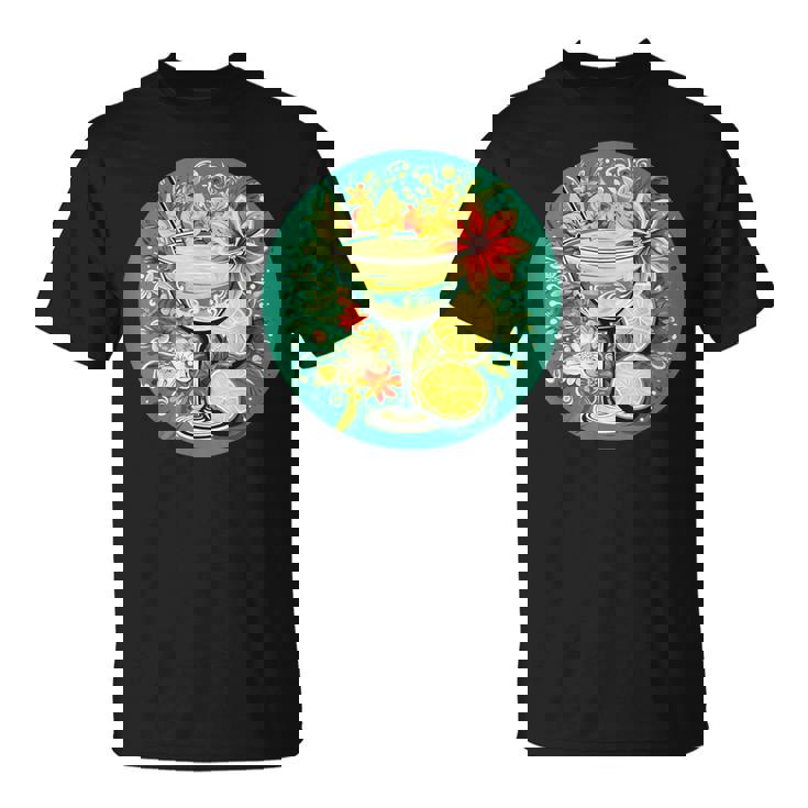 Divertente Costume Margarita Per Cocktail Uomo E Donna Amanti Maglietta