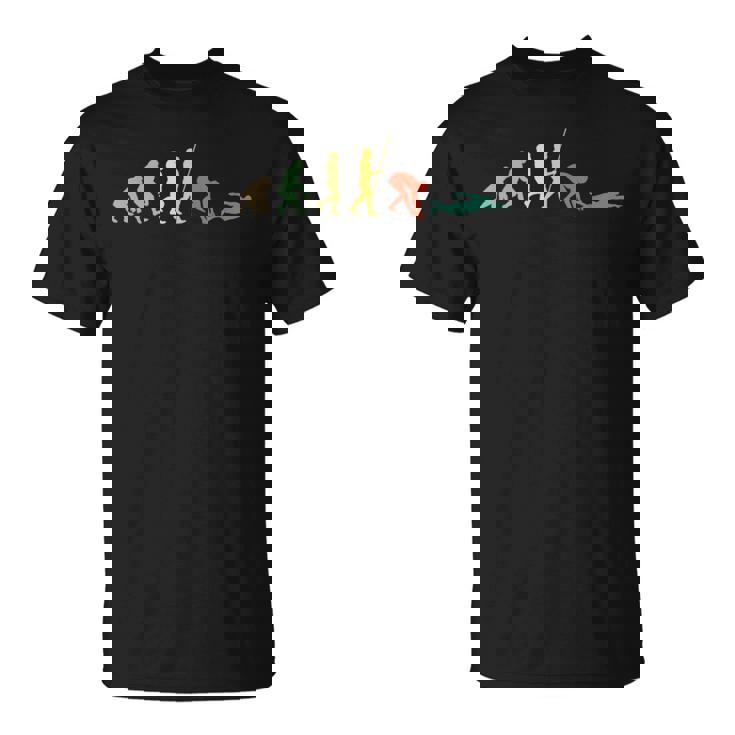 Divertido Natación Evolución Entrenador Nadadores Camiseta unisex