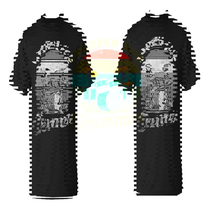 Divertido Rock Music Band Drum Player Retrointage Camiseta unisex