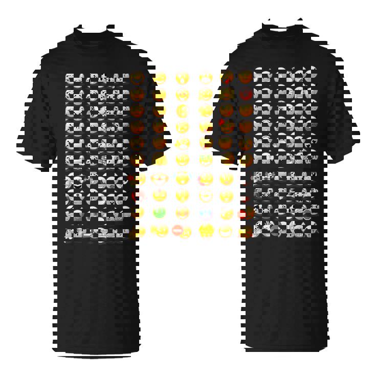 Divertidos Emoticonos Felices Con Caras De Sonrisas Del Teclado Camiseta unisex