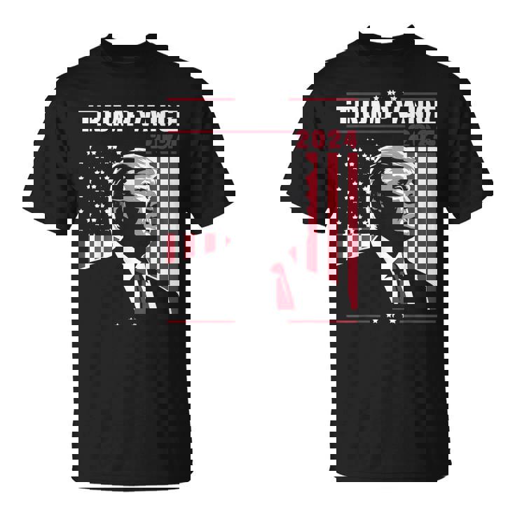 Donald Trump Jdance Bandera Estadounidense Trumpance 2024 Camiseta unisex