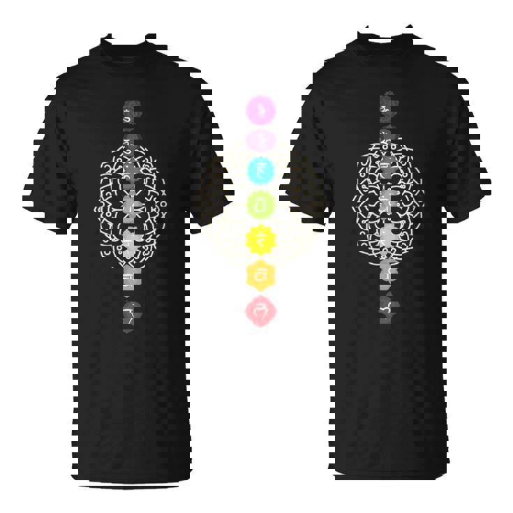 Donna Mandala Dei 7 Chakra I Sette Chakra Goa Yoga Con Collo A Maglietta