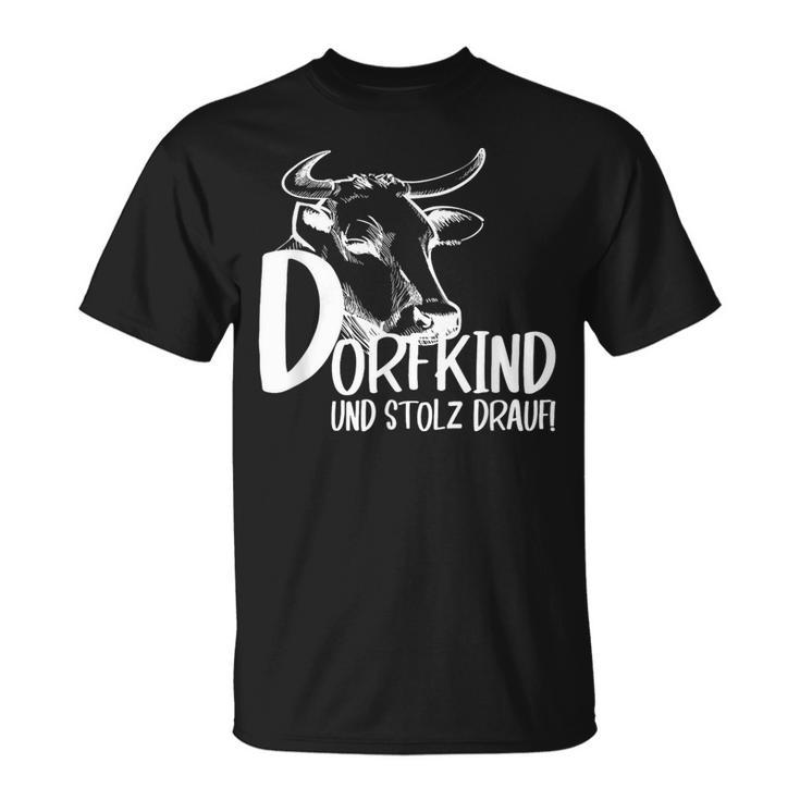 Dorfkind & Stolz Draufillfkinder Farmer Cow Farm T-Shirt