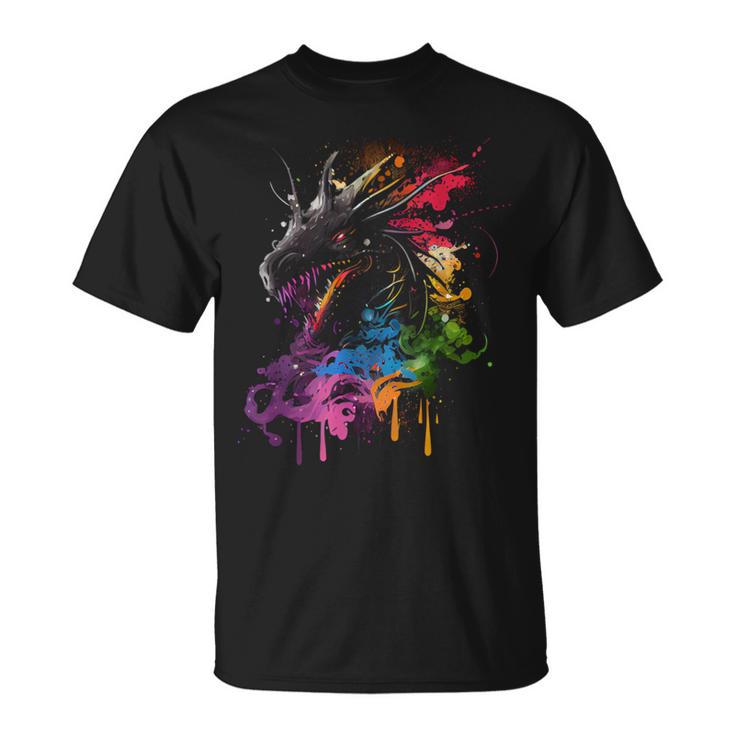 Dragon Fire Spit Wild Animal Dragon Fan T-Shirt