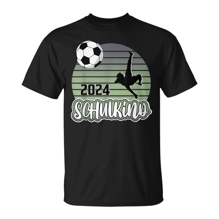 Einschulung Schulkind 2024 School Cone Boy Football T-Shirt