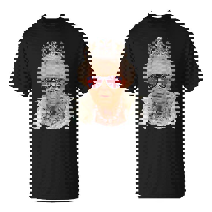 Elizabeth Ii Sunglasses Tshirt British Crown Union Jack Meme Elizabeth Ii Sunglasses Tshirt British Crown Union Jack Meme